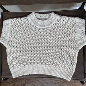 Zara Girls’ Cream Knit Layering Sweater Sz 8-9